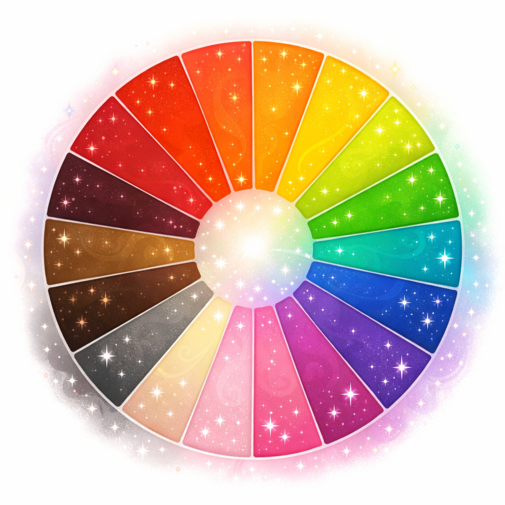 Colour wheel showing segments for each colour